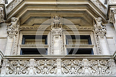 Detail of elaborate mansion Stock Photo
