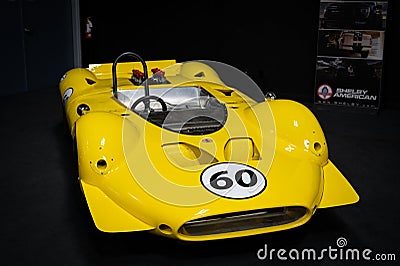 Detail of exclusive yellow 1967 Shelby T-10 King Cobra CAN AM racing car Editorial Stock Photo