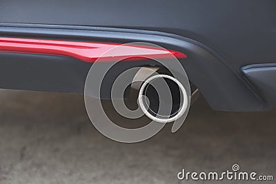 Detail exhaust pipe of a car. Stock Photo