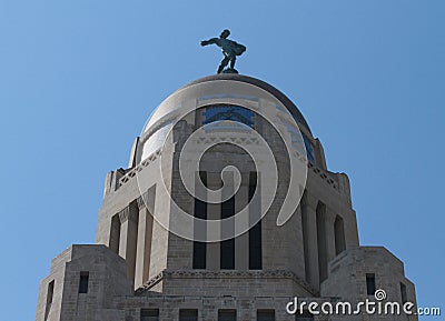 Detail of exterior of the Sower of Nebraska State Capitol building Stock Photo