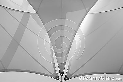 Detail of a fabric tensile roof. Stock Photo