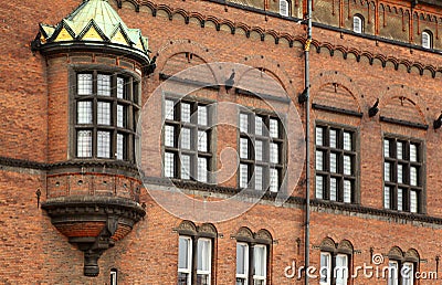 Detail of facade of Copenhagen City Hall Stock Photo