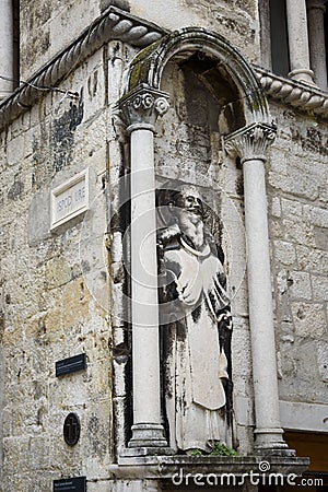 Detail on a facade of Split, port city on the Dalmatian coast, on the Adriatic Sea, Croatia Stock Photo