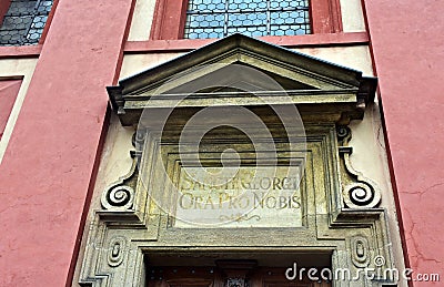 St. George`s Basilica at the Prague Castle. Stock Photo