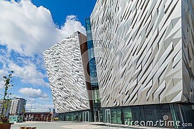 Detail of the facade of Titanic Belfast Editorial Stock Photo