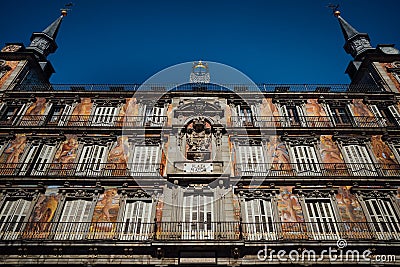 Detail of famous square in Madrid Plaza Mayor Stock Photo