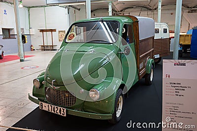 Detail of FH Hispano Second Series Van in green color Editorial Stock Photo