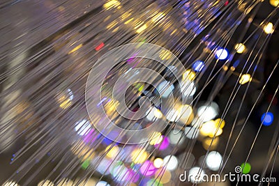 Detail of fiber optic lamp with colored background lights Stock Photo