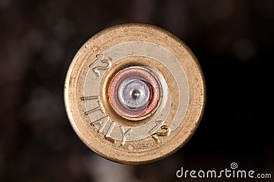 Detail of fired shotgun cartridge Stock Photo
