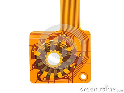 Detail of flexed printed circuit Stock Photo