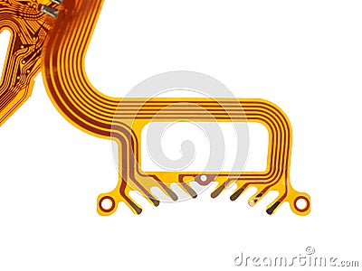 Detail of flexed printed circuit Stock Photo