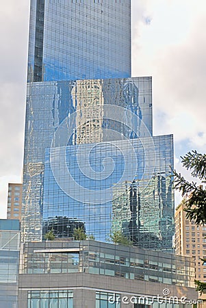 Detail fo Deutsche Bank Center skyscraper, New York Editorial Stock Photo