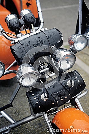 Detail of the front of a tricycle Editorial Stock Photo