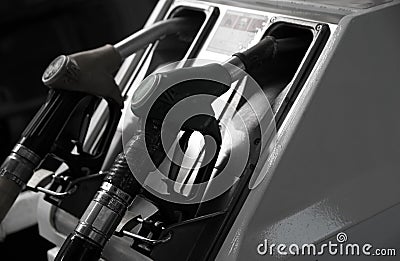 Detail of a fuel pump Stock Photo