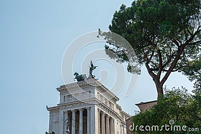 A detail of the gigantic monument of the Altar of the Fatherland in Rome Stock Photo