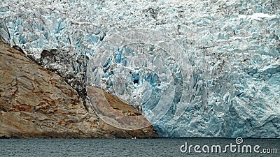 detail of a glacier in the sea, passage Christian Sund, Greenland Stock Photo
