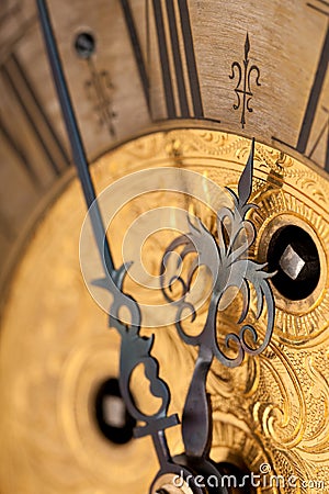 Detail of gold historic clock Stock Photo