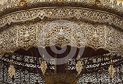 Detail of golden umbrella Stock Photo