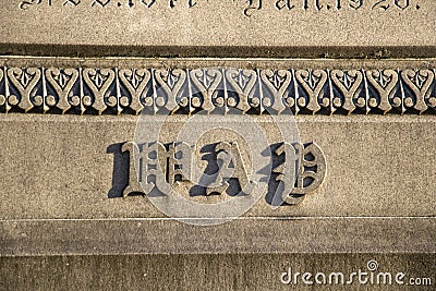 Detail of a Grave at Linwood Cemetery Haverhill MA Editorial Stock Photo