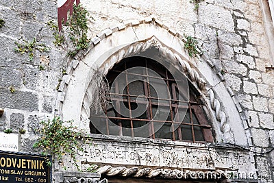 Detail of Historic Roman Era Building, Split, Croatia Editorial Stock Photo