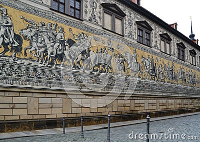 Detail of the Historical Residence Castle in the Old Town of Dresden, the Capital City of Saxony Editorial Stock Photo