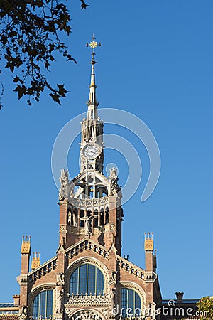 Detail of The Hospital of Santa Cruz and San Pablo in Barcelone Spain Stock Photo