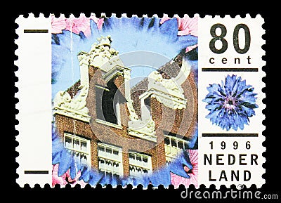 Detail of a house in Amsterdam, Holidays serie, circa 1996 Editorial Stock Photo