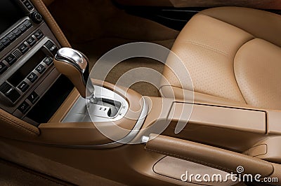 Detail interior of modern auto. Stock Photo