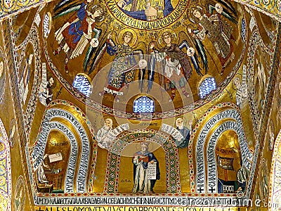 Detail of the interior of the Palatine Chapel, an architectural masterpiece of Italy Stock Photo