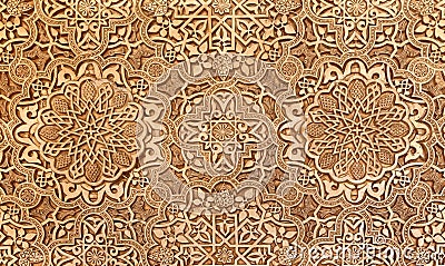 Detail of Islamic (Moorish) tilework at the Alhambra, Granada, Spain Stock Photo