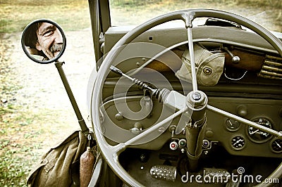 Detail of jeep Willys Stock Photo