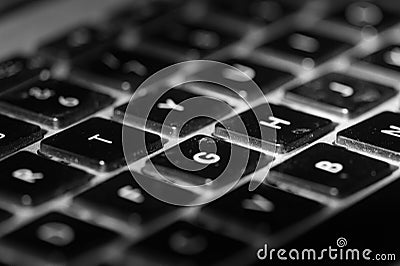 Detail of the keyboard keys of a laptop Stock Photo