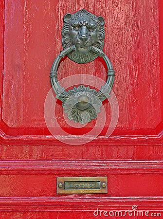 Detail of the knob of a typical door of Malta Stock Photo