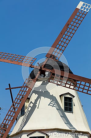 Detail of a large windmill in Solvang Stock Photo