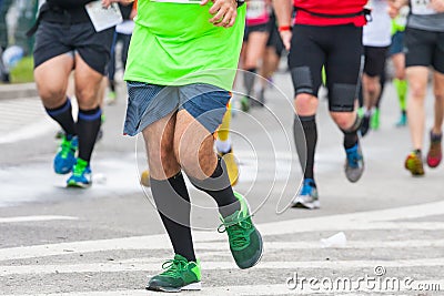 Detail of the legs of runners Stock Photo