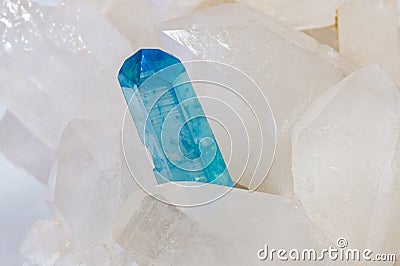 Hyaline quartz crystal and aureus crystal Stock Photo