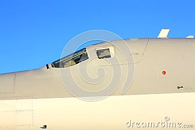 Detail of long-range bomber Tu-22M `Backfire` Stock Photo