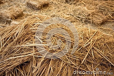 detail of loosely disarrayed hay strands Stock Photo