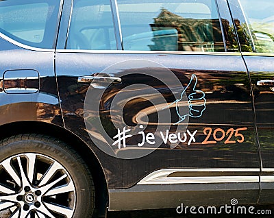 Detail of luxury Renault Initiale Paris for Expo 2025 Editorial Stock Photo