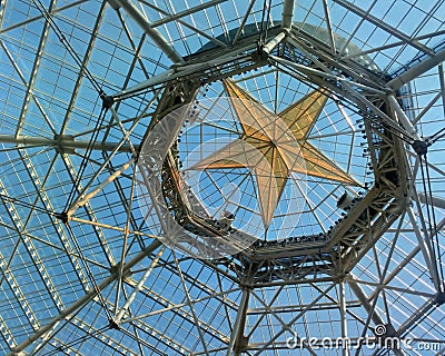 Detail of main hall star ceiling in Gaylord Texan hotel. Stock Photo