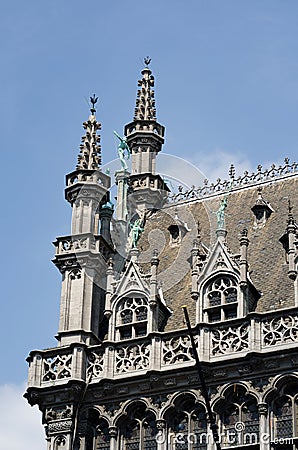 Detail of Maison du Roi in Brussels Stock Photo
