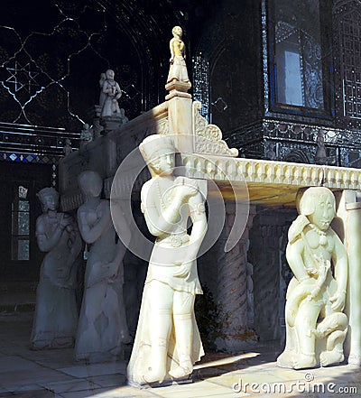 Detail of the Marble Throne, in the Golestan Palace complex Editorial Stock Photo