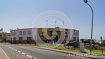 Detail of Matalascanas Bullring in Andalusia, Spain. Stock Photo