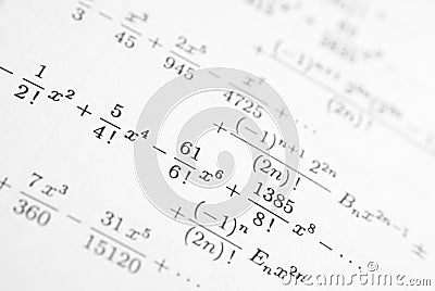 Detail of math reference book Stock Photo