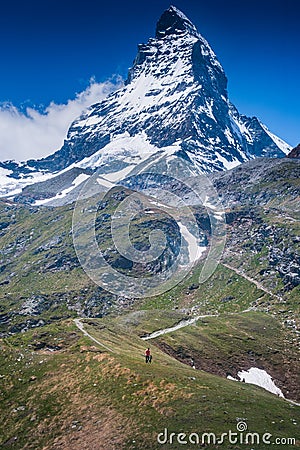 Detail of Matterhorn, Zermatt, Switzerland Editorial Stock Photo