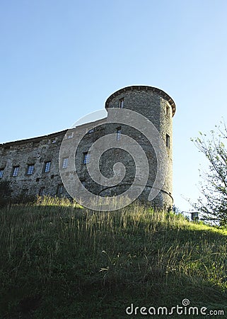 detail of medieval castle in calice al cornoviglio Stock Photo