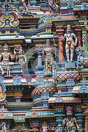 Detail of Meenakshi Temple in Madurai, India Stock Photo