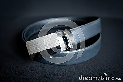 men& x27;s gray belt Stock Photo