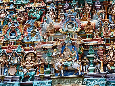 Detail, Menakshi Temple Madurai Stock Photo