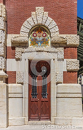 Detail of the Mercado Colon market hall in Valencia Stock Photo